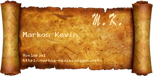Markos Kevin névjegykártya